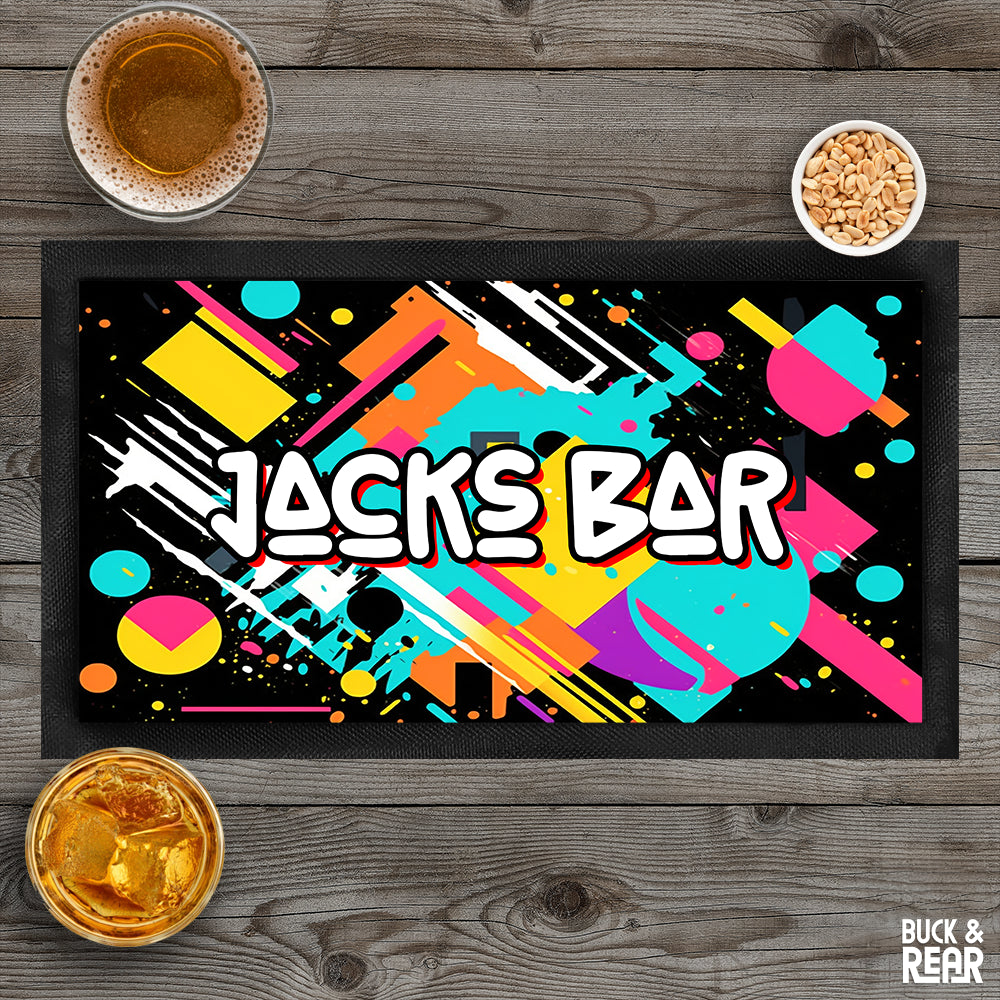 80's Bar mat personalised with a name