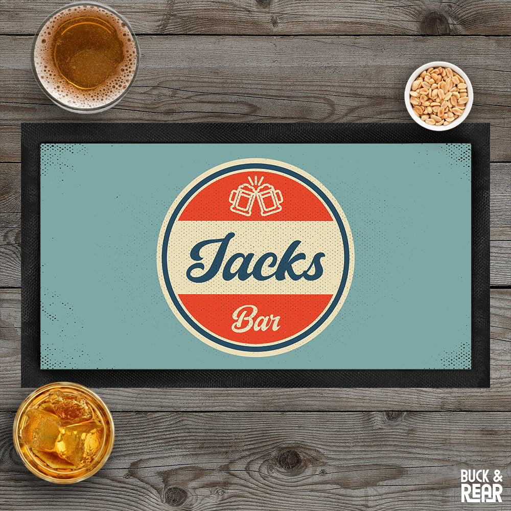 Retro Bar mat personalised with a name