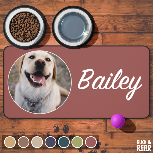 Photo and Name Pet Feed Mat