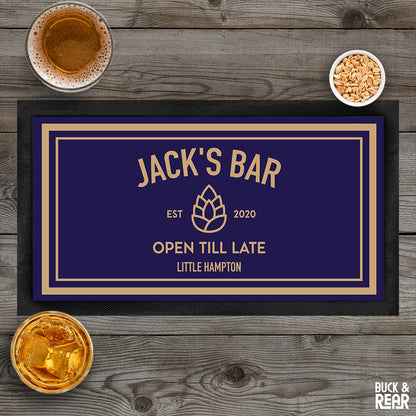 Pine Cone Bar mat personalised with a name