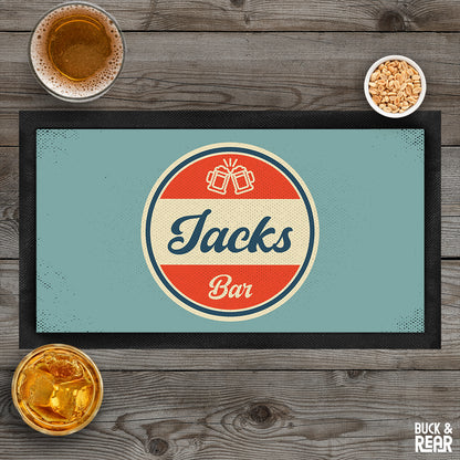 Retro Bar mat personalised with a name